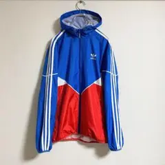 adidas ナイロンジャケット　トレフォイル　スリーストライプ トリコロール