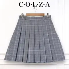 COLZA コルザ ミニプリーツスカート LL チェック柄 ウエストゴム
