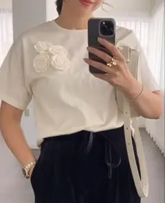 値下げ 新品未使用【OHGA】 CORSAGE TEE ホワイト