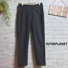 インタープラネット タックパンツ ウールブレンド 美品 フォーマル 上品 M