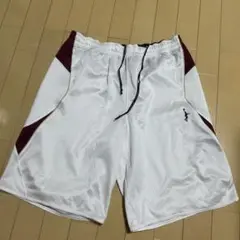 バスケットボールパンツ ホワイト/バーガンディ