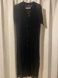 UNIQLO ブラック ニット ロングワンピース 半袖