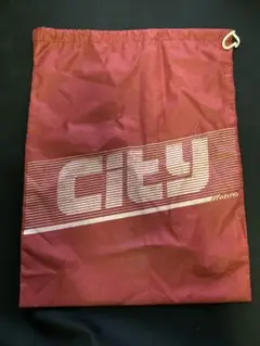 Mizuno 赤いナイロンバッグ cityロゴ入り