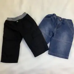 黒半ズボン　ハーフパンツ　2枚セット　150