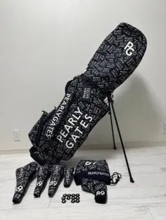 貴重品！パーリーゲイツ ステッカー柄 スタンドキャディバッグ PEARLY GATES 【待望の再入荷です】【SMILY-BLACK CAMO