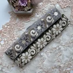 新商品入荷インド刺繍リボン各1.5メートル合計3メートル