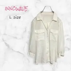 INNOWAVE ブラウス 長袖 クリーム色 Lサイズ 送料無料 古着