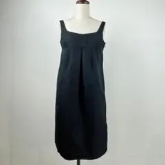美品 マノーク キャミソールワンピース ブラック サイズ38*CA228
