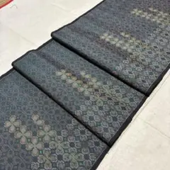 着物　ハギレ　正絹　大島紬　花尽くし　巾37.5×162cm ④【2601】