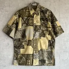 90s pierre cardin ピエールカルダン　柄シャツ　半袖　M