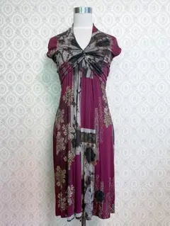 ETRO エトロ パープル花柄ワンピース