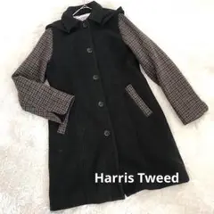 ☆Harris Tweed☆ フード付きロングコート Lサイズ 茶色