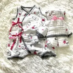 【新品未使用】ミルクボトルプリント ベビー服・おくるみセット