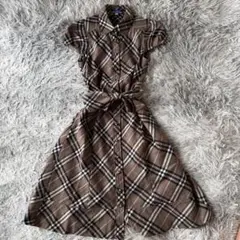 美品 BURBERRY BlUE LABEL ワンピース パフスリーブ チェック