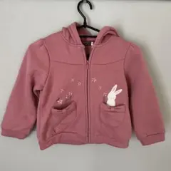 PIPPY ピンク　裏起毛　パーカー　うさぎ