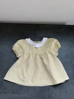 ベビー服　ブラウス　イエロー　半袖　襟付き　キッズ服　トップス　夏