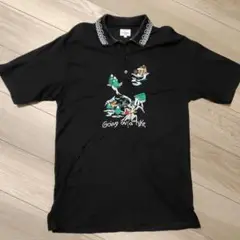 Castelbajac 刺繍デザイン黒ポロシャツ サイズ3(M) メンズ ゴルフ
