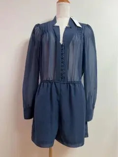 タグ付き未使用　BCBGeneration 　サロペット　シフォン　ネイビー