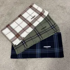 【未使用】renoma チェック柄 ハンカチ 3枚セット