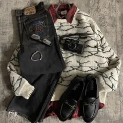 c-boy style イタリアブランド 短丈ニット × Old GAP コーデ