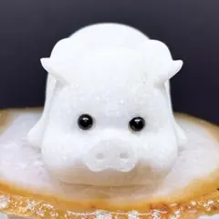 【天然石】アラバスター ぶたの置物