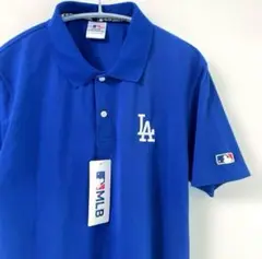 セール品　MLB ドジャース ポロシャツ 半袖　大谷翔平　ブルー　Lサイズ