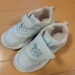 女の子ライトブルー スニーカー マジックテープ ２０cm