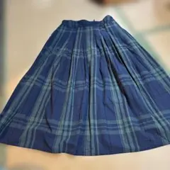 雑貨屋さんで購入 緑と紺のチェックスカート　茶色のチェックの色違い
