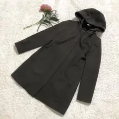 ANAYI アナイ フーデットコート ノーカラー ウール フード 取外し可