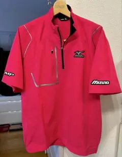 Mizuno 赤　半袖ハーフジップシャツ