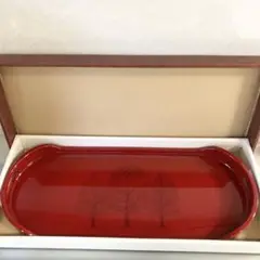 美術漆器　うるし塗お盆　コーヒートレー　４５ｃｍ　木影