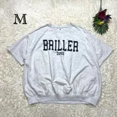 スウェット生地半袖Tシャツ　ロゴプリント　厚手　オーバーサイズ　ゆったり　綿　M