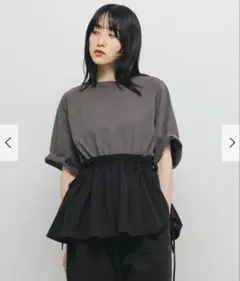 汗ジミ防止ペプラムドッキングTEE KBF