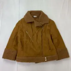 EVRIS エヴリス ボアライダースジャケット 茶 F