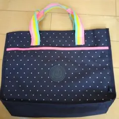 ドット柄レッスンバッグ（ネイビー）