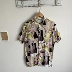 ZARA 抽象柄 ショートスリーブシャツ L メンズ