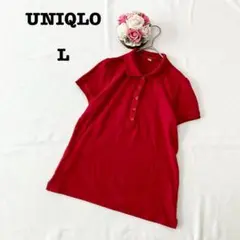 UNIQLO ユニクロ　レディース　半袖ポロシャツ　Lサイズ　レッド　赤
