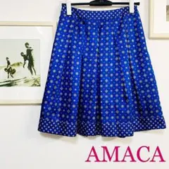 ★限定特価★ AMACA アマカ 総柄 バンダナ柄 スカート 膝丈 36