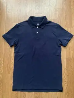 GAP ギャップ ポロシャツ S ネイビー 鹿の子 白蝶貝ボタン