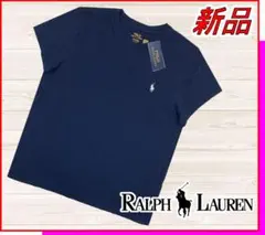 【新品】ポロラルフローレンコットンジャージークルーネックTシャツ紺US:L