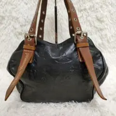 美品✨ヴィヴィアンウエストウッド トートバッグ オーブ柄 型押し レザー 黒