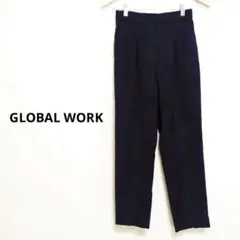 GLOBAL WORK タックパンツ テーパード ネイビー 【XS】