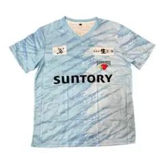 SUNTORYSUNBIRDS 水色 ストライプ シャツ