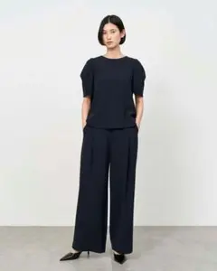 未使用✨SOEJE ソージュ タックワイドパンツ ネイビー L 現行