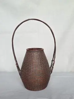 手付き籠花入　岩尾豊南作　籠花入