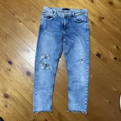 ZARA TRAFALUC ダメージデニムパンツ USA 10