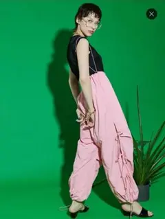 【値下げしました】タグ付き サイドリボン2wayパンツ