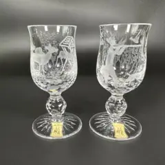 未使用 マイセンクリスタル ハンター シェリーグラス(9cm)2点