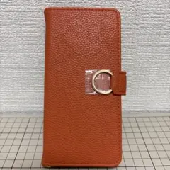 Xperia 10 VI ケース 手帳型 おしゃれ リング付き オレンジ
