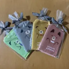 動物キャラクタータオル　4枚セット